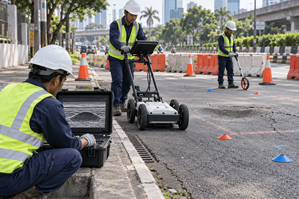 Deteksi Void Bawah Tanah dengan GPR: Cegah Amblas Lebih Dini