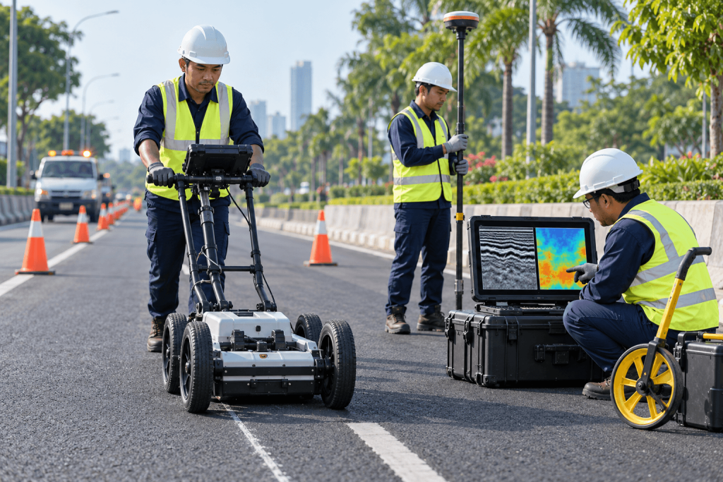 Ground Penetrating Radar untuk Survei Jalan: Aplikasi dan Output Data